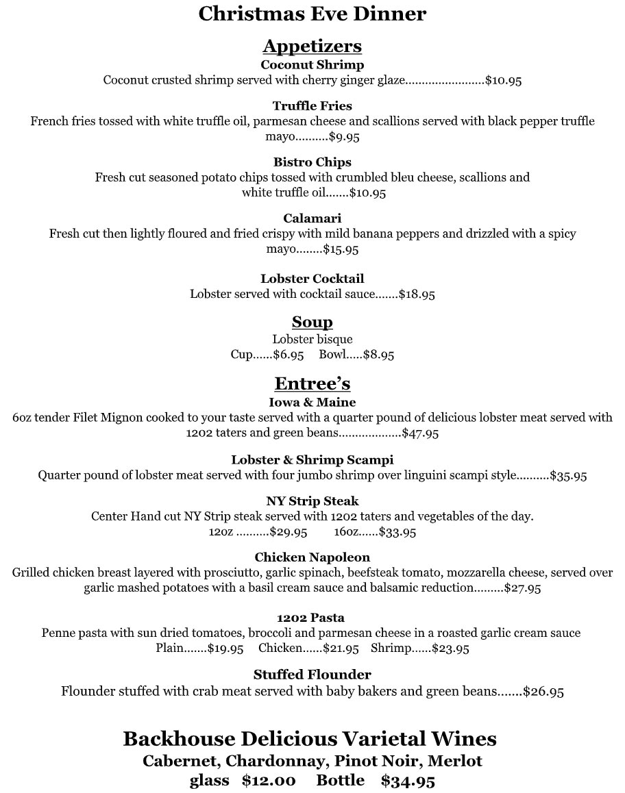 Christmas Eve Dinner 2025 - Hotel Wayne
