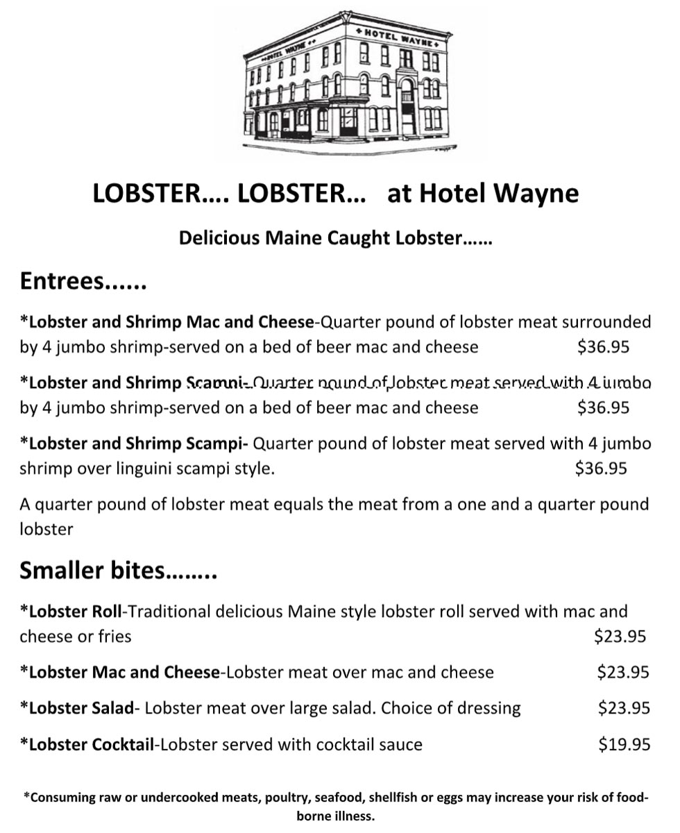 Lobster Menu