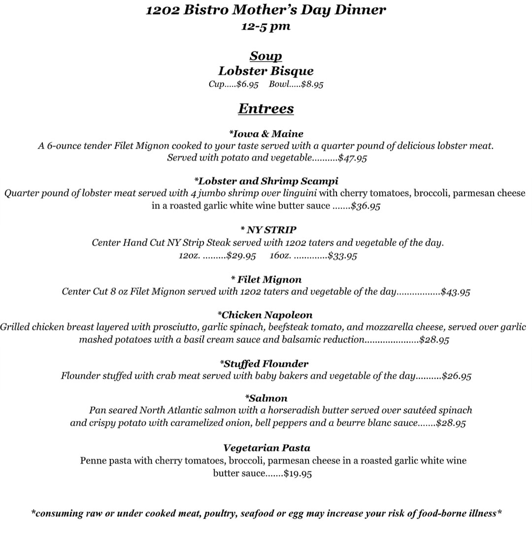 Hotel Wayne Bistro Mother's Day Dinner 2025