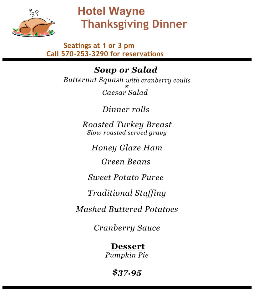 Thanksgiving Dinner - Hotel Wayne